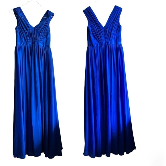 Blue Vera Wang Greek Style Maxi Dress Size 6 Royal Blue - Picture 3 of 12